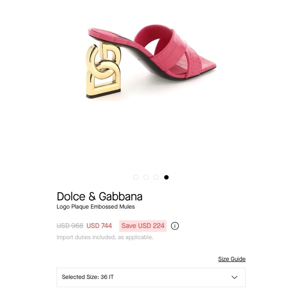 Dolce Gabbana DG logo sculped heel sandals mules size 39 - Picture 5 of 16